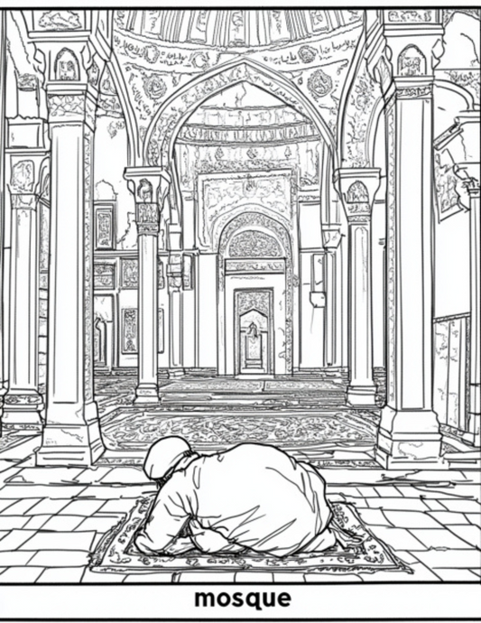 Mosque Coloring Sheets